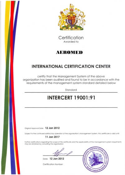 Сертификат системы менеджмента INTERCERT